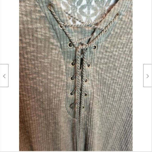 Knox Rose Olive Green Lace Up Flare Sleeves Top - Picture 2 of 7